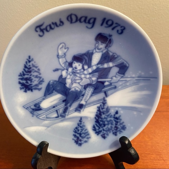 Fathers Day Plate Norway Blue/White 5x5” - Picture 6 of 6